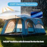 TGpao 6-8 Person Tents for Camping with Screen Room,Large Family Tent with 2 Separate Rooms, 6000MM Waterproof, (150 * 102 * 79in) Double-Layer Design with Rainfly (Sky Blue,5-8 People)