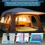 TGpao 6-8 Person Tents for Camping with Screen Room,Large Family Tent with 2 Separate Rooms, 6000MM Waterproof, (150 * 102 * 79in) Double-Layer Design with Rainfly (Sky Blue,5-8 People)