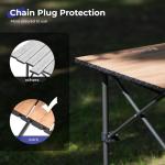 Byliable Camping Table Folding Portable Camp Aluminum Fold Up Lightweight Roll Up Table Adjustable Height with Carry Bag Indoor Outdoor for Camping, Picnic, Backyard, BBQ, Patio, Wood Grain