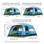 TGpao 6-8 Person Tents for Camping with Screen Room,Large Family Tent with 2 Separate Rooms, 6000MM Waterproof, (150 * 102 * 79in) Double-Layer Design with Rainfly (Sky Blue,5-8 People)