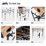 Byliable Camping Table Folding Portable Camp Aluminum Fold Up Lightweight Roll Up Table Adjustable Height with Carry Bag Indoor Outdoor for Camping, Picnic, Backyard, BBQ, Patio, Wood Grain