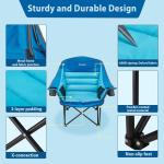 Youtanic Oversized Camping Chair, Portable Folding Camping Chairs with Side Pocket, Cup Holder and Carry Bag, Heavy Duty Outdoor Camping Chairs for Adults, Fishing, Sports, Trip, up to 400lbs, Style 1