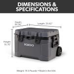 Igloo Trailmate 52 Qt Wheeled Cooler, Carbonite