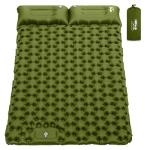 HiiPeak Double Sleeping Pad - Self Inflating 3" Extra-Thick for 2 Person with Pillow Built-in Foot Pump Inflatable Sleeping Mat for Backpacking, Hiking, Traveling, Tent, Portable Camping Mat (Green)