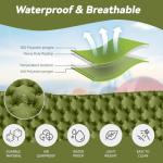 HiiPeak Double Sleeping Pad - Self Inflating 3" Extra-Thick for 2 Person with Pillow Built-in Foot Pump Inflatable Sleeping Mat for Backpacking, Hiking, Traveling, Tent, Portable Camping Mat (Green)