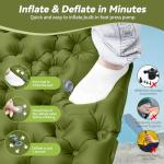 HiiPeak Double Sleeping Pad - Self Inflating 3" Extra-Thick for 2 Person with Pillow Built-in Foot Pump Inflatable Sleeping Mat for Backpacking, Hiking, Traveling, Tent, Portable Camping Mat (Green)