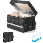 Cooler Bag – Soft Travel Cooler Holds 45 Cans, Stays Cold for 8H & Warm for 6H – Portable Car Trunk Organizer for Camping, Beach, Picnic