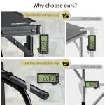 Anbte 3ft Low Folding Picnic Table, Thicker Aluminum Small Camping Table with Storage Bag, Portable Handle, Lightweight, for Camping Beach Party Picnic Floor, 34.2" x 15.7" x 10.3", Black