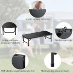Anbte 3ft Low Folding Picnic Table, Thicker Aluminum Small Camping Table with Storage Bag, Portable Handle, Lightweight, for Camping Beach Party Picnic Floor, 34.2" x 15.7" x 10.3", Black