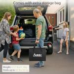 Anbte 3ft Low Folding Picnic Table, Thicker Aluminum Small Camping Table with Storage Bag, Portable Handle, Lightweight, for Camping Beach Party Picnic Floor, 34.2" x 15.7" x 10.3", Black