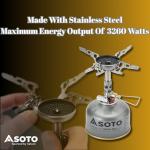 SOTO WindMaster Canister Stove with 4Flex for Windy Weather - Lightweight and Durable Backpacking Camp Stove, Compact Portable Camping Stoves for Hiking and Outdoor Cooking - Canister Not Included