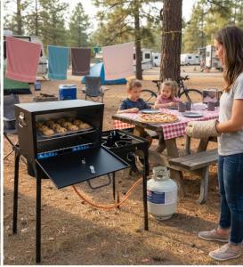 Camping Oven - Pop-On-Top Full Size Baking Oven for Outdoor, RV, Tent Camping, Preppers, Emergency.