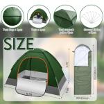 Wowangce 5 Set 2 Person Camping Tent for Homeless Bulk Includ 5 Pack Lightweight Tent and 5 Pack Sleeping Bag Waterproof Windproof Setup Pop up with Rain Cover Carrying Bag for Homeless Hiking (Green)