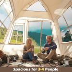 Goplus 4 Person Camping Tent, Portable Automatic Easy Setup Cabin Tent with Rainfly, Mesh Windows, 2 Doors & Carrying Bag, Lightweight Outdoor Sun Shelter for Hiking Traveling Picnic