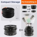 17-Piece Camping Cookware Set, Lightweight Backpacking Pot & Pan Kit with Non-Stick Anodized Aluminum, 0.45Gal Pot, 0.30Gal Kettle, 2 Cups & Cutlery Sets, Compact for Hiking, Camping, Picnic