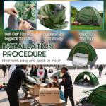 Wowangce 5 Set 2 Person Camping Tent for Homeless Bulk Includ 5 Pack Lightweight Tent and 5 Pack Sleeping Bag Waterproof Windproof Setup Pop up with Rain Cover Carrying Bag for Homeless Hiking (Green)