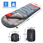 BISINNA Sleeping Bag with Pillow - 4 Season Backpacking Sleeping Bag Lightweight Waterproof Warm and Washable for Adults, Kids, Women, Men's Outdoors Camping, Hiking, Mountaineering(Right Zipper)