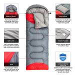 BISINNA Sleeping Bag with Pillow - 4 Season Backpacking Sleeping Bag Lightweight Waterproof Warm and Washable for Adults, Kids, Women, Men's Outdoors Camping, Hiking, Mountaineering(Right Zipper)