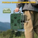 2 Burner Camping Stove, 20000 BTU Propane Camp Stove Portable Folding Gas Travel Stove Camping Essentials Gears Includes Grill,Carrying Bag, Adjustable Burners & Piezo Ignition for Tailgating,BBQ,Camp