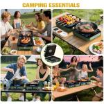 2 Burner Camping Stove, 20000 BTU Propane Camp Stove Portable Folding Gas Travel Stove Camping Essentials Gears Includes Grill,Carrying Bag, Adjustable Burners & Piezo Ignition for Tailgating,BBQ,Camp