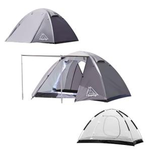 TENPLAY 2Person CampingTent,Lightweight,BackpackingTent,210T Polyester PU3000mm,Waterproof,Windproof,Two Doors,Easy Setup,Double Layer,Outdoor,Family,Camping,Hunting,Hiking,Mountaineering,Travel(GREY)