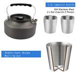 Peidesi 15pcs Camping Cookware Mess Kit,Portable Non-Stick Aluminum Alloy Cookware,Kettle Pot Frying Pan Plates Forks Knives Spoons for Camping, Backpacking, Outdoor Cooking