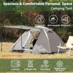 TENPLAY 2Person CampingTent,Lightweight,BackpackingTent,210T Polyester PU3000mm,Waterproof,Windproof,Two Doors,Easy Setup,Double Layer,Outdoor,Family,Camping,Hunting,Hiking,Mountaineering,Travel(GREY)