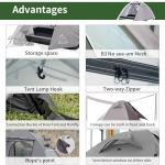 TENPLAY 2Person CampingTent,Lightweight,BackpackingTent,210T Polyester PU3000mm,Waterproof,Windproof,Two Doors,Easy Setup,Double Layer,Outdoor,Family,Camping,Hunting,Hiking,Mountaineering,Travel(GREY)