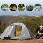 TENPLAY 2Person CampingTent,Lightweight,BackpackingTent,210T Polyester PU3000mm,Waterproof,Windproof,Two Doors,Easy Setup,Double Layer,Outdoor,Family,Camping,Hunting,Hiking,Mountaineering,Travel(GREY)