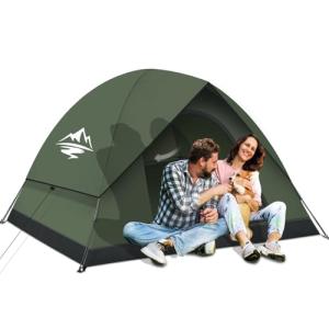 Tents for Camping 2/3/4 Person with Rainfly - Camping Tent Waterproof Windproof Easy Setup, Portable Double Layer Outdoor Dome Tent, Backpacking Tents for Adventure Backyard Hiking