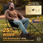 MOON LENCE Oversized High Back Camping Chair with Pillow for Adults, Height Adjustable Folding Camping Chair with 400 lbs Capacity, Hidden Pillow Pocket for Camping, Hiking, Picnics, Black