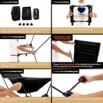 MOON LENCE Oversized High Back Camping Chair with Pillow for Adults, Height Adjustable Folding Camping Chair with 400 lbs Capacity, Hidden Pillow Pocket for Camping, Hiking, Picnics, Black