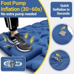 Oramoose Sleeping Pad, Backpacking Camping Pad with Built-in Pillow and Foot Pump, 4in Thick Compact Camping mat for Hiking Tent Road Trip Car Camp Travel Gear