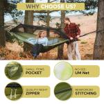 Sunyear Camping Hammock Tent - Portable Hammocks with Mosquito Net (Single/Double, 500lbs Capacity) - Anti-Rollover & Spacious Design with 2 Tree Straps for Hiking, Backpacking, Indoor/Outdoor Use