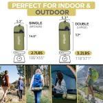 Sunyear Camping Hammock Tent - Portable Hammocks with Mosquito Net (Single/Double, 500lbs Capacity) - Anti-Rollover & Spacious Design with 2 Tree Straps for Hiking, Backpacking, Indoor/Outdoor Use