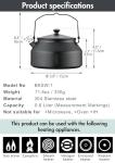CAMPINGMOON Portable Stainless Steel Camping Kettle – Weld-Free, Gas Canister Storage, 1L Lightweight Coffee & Tea Pot for Outdoor, Backpacking, Campfire Cooking Black BKSW-1