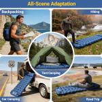 Oramoose Sleeping Pad, Backpacking Camping Pad with Built-in Pillow and Foot Pump, 4in Thick Compact Camping mat for Hiking Tent Road Trip Car Camp Travel Gear