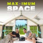 Inflatable Tent with Skylight & Awning, Quick Setup Blow Up Tents with Pump, Hot Tent with Stove Jack, Waterproof Oxford Inflatable House for Camping, Air Glamping Tents for Camping Adult 4-6 Person