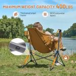 TIMBER RIDGE Hammock Camping Chair, Oversized Swinging Hammock Chair with Adjustable Back and Seat for Outdoor Lawn, Sports, Supports 400lbs, Orange
