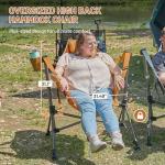 TIMBER RIDGE Hammock Camping Chair, Oversized Swinging Hammock Chair with Adjustable Back and Seat for Outdoor Lawn, Sports, Supports 400lbs, Orange