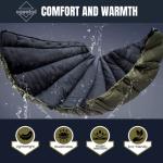 Onewind Camping Hammock Underquilt, Dupont Sorona Insulation Under Quilt, Lightweight Warm Hammock Quilts for Winter Camping, Hiking, Backpacking, OD Green