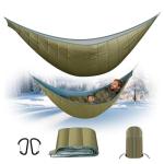 Single & Double Hammock Underquilt, Insulated Camping Quilt for Warm Sleeping, Easy to Setup and Packable for Camping, Hiking, Travel, Beach, Backyard, Patio (Army Green)