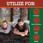 Emergency Thermal Mylar 2 Person Sleeping Bags- 1 Pack -Ultra Compact for Camping, Survival, Disaster Bivouac Shelter- Pocket Sized, 7.25ft x 5.25ft - Retains 90% of Body Heat and Repels Wind & Water