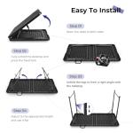 Byliable Folding Table 4 Foot Portable Heavy Duty Plastic Fold-in-Half Utility Table Small Indoor Outdoor Adjustable Height Folding with Carrying Handle, Camping and Party, Black