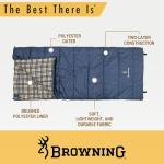 Browning Voyager 20° Rectangular Sleeping Bag – Cold Weather Camping Sleeping Bag with TechLoft Silver Insulation, Water-Resistant Shell & Stuff Sack for Camping, RV & Outdoor Travel