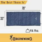 Browning Voyager 20° Rectangular Sleeping Bag – Cold Weather Camping Sleeping Bag with TechLoft Silver Insulation, Water-Resistant Shell & Stuff Sack for Camping, RV & Outdoor Travel