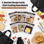 CretFine Extendable XL Pie Irons Cast Iron Sandwich Maker for Indoor & Outdoor Use, Camping Cookware with Storage Bag & Recipes & 50 DeliPaper (2 Packs)