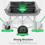 VIVOSUN Double Camping Chair, Fully Padded Folding Loveseat, Oversized Duo Chair with Cup & Wine Glass Holders, Pocket, Armrests & Carry Bag, Supports up to 500lbs