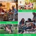 VIVOSUN Double Camping Chair, Fully Padded Folding Loveseat, Oversized Duo Chair with Cup & Wine Glass Holders, Pocket, Armrests & Carry Bag, Supports up to 500lbs