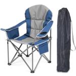 Simple Deluxe Oversized Outdoor Foldable Camping Chair, with Cup Holder and Carrying Bag, Camping Chair with 500lbs Capacity and Sturdy Material, Suitable for Beaches, Hiking and Camping, Blue